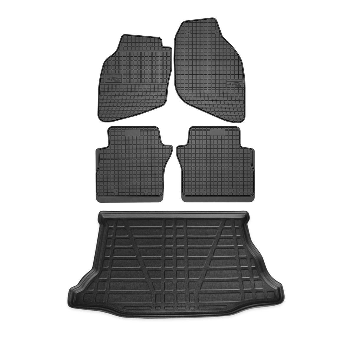Honda Jazz Floor-Trunk Mats - Omac - El-Toro & YPS - Black - '01-'08 Honda Jazz Floor-Trunk Mats - Omac - El-Toro & YPS - Black - '01-'08